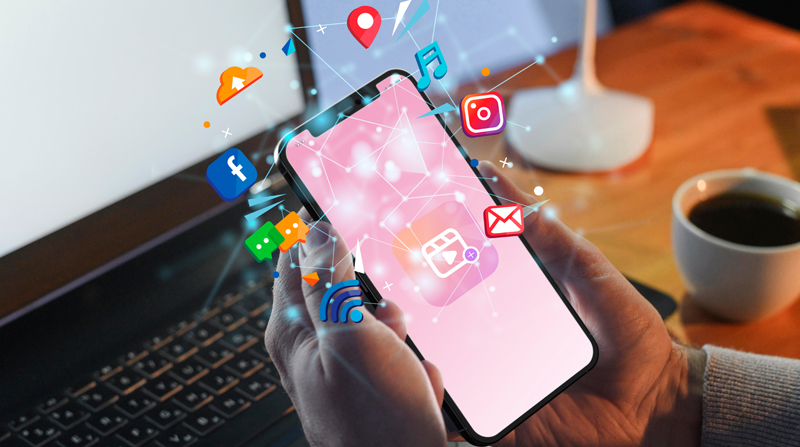 Illustrative social media reels & brand content scene